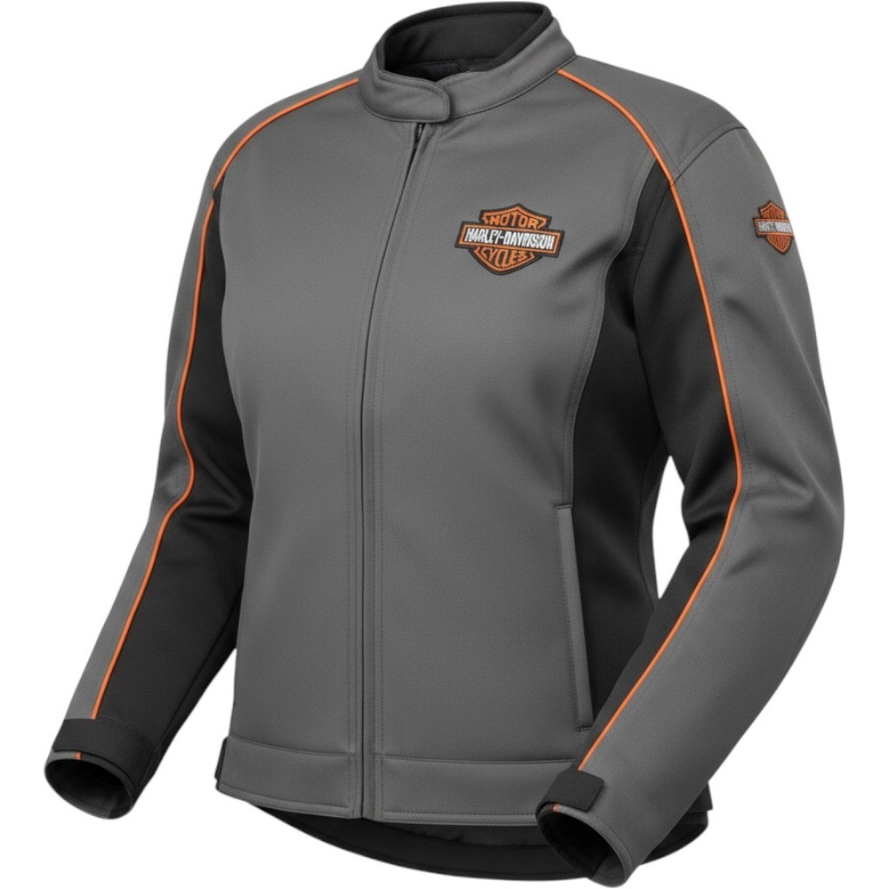 Harley-Davidson Mens Gray Mesh Riding Jacket Full Zip Embroidered Logo XL Roady